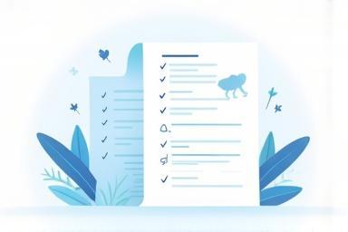 Illustration representing a resume document with a checklist icon